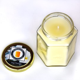 Nag Champa Scented 100% Beeswax Jar Candle, 12 Ounce Hand Poured by Hubbardston Candle Company