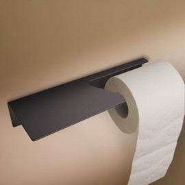 Design Amburgo Porta Carta Igienica adesivo con ripiano I Portarotolo carta igienica I Accessori Bagno Senza Forare I Porta rotolo carta igienica da parete nero
