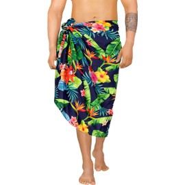 HAPPY BAY Men's Standard Beachwear Summer Sarong Pareo Wrap Han, Floral