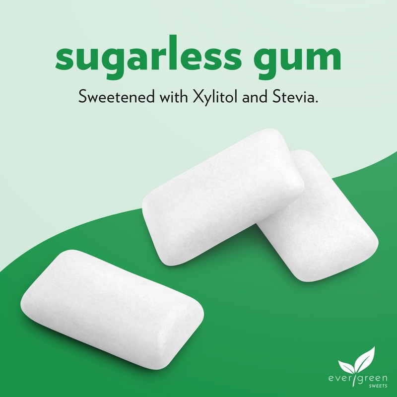 Evergreen Sweets Chewing gum -100 Pieces Jar - Natural Spearmint