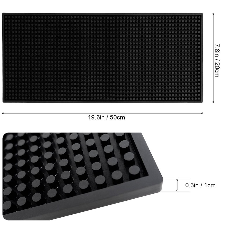 Excovip Black Bar Mat for Countertop,Service Spill Mat for Home