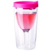 Vino2Go Double Wall Insulated Portable Wine Cup - Party Pink