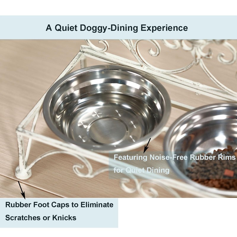 Oligsky Iron Dog Cat Bowls Elevated - Dog Cat Food