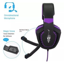EGTMA Audifonos Profesional Diadema Gamer Usb Audio  Led