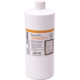 Lineco PVA Adhesive, Picture Frame Glue, Adhere Wood or MDF Frames, Dries Clear Flexible, 1 Quart, Ideal for Glue Wood Paper Board Framing Collage Crafts Bookbinding