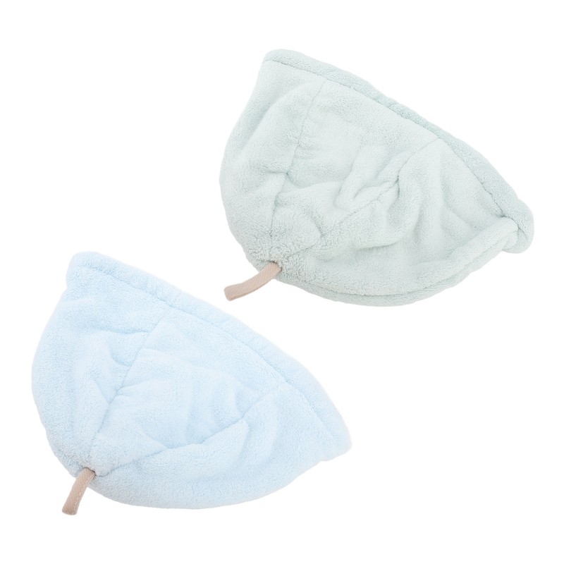 2pcs Sauna Cap Coral Fleece Highly Absorbent Elastic Men Women