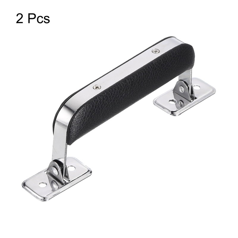 uxcell Leather Handle, 2Pcs - Metal Luggage Handle, Vintage Suitcase