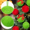 12 Pcs Lime Green Furry Christmas Ball Ornaments Christmas Tree