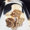 Wisafory Set of 4 Brass Dice Set, Six Sided Play
