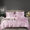 Satin Bed Linen Set 155 x 220 cm 3-Piece Pink