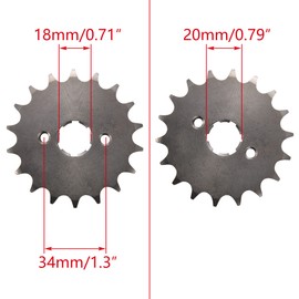 WOOSTAR Front Sprocket 428-18 Teeth 20 mm Replacement for 50 cc 70 cc 90 cc 110 cc 125 cc Dirt Pit Bike Mini Bike ATV 4 Wheeler Moped