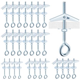 Mardatt 15Pcs M5 x 75mm Eye Bolt Toggle Bolt Assortment Kit, Spring Toggle Bolts Butterfly Anchors Butterfly Toggle Anchors, Heavy Duty Drywall Anchors with Wing Nut for Hanging Lamps Heavy Items