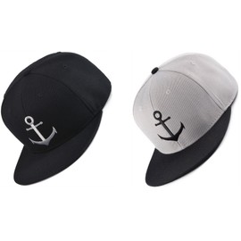 Bexxwell Snapback Cap Black with Anchor (Optimal Fit, Cap, Black, Anchor, Unisex), black