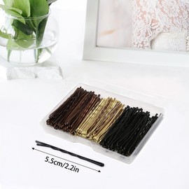 150Pcs Bobby Pins, 2.2 inch Medium Sized Wavy Hair Pins Suitable for All Hairstyles Strong Grip and Pain free Pins for Girls Women with Store Box