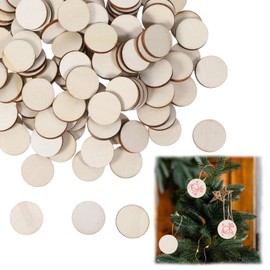 400 Stück 20mm Holzscheiben zum Basteln Holzplättchen Baumscheiben, 2.5mm Dicke Unbehandelte Naturholzscheiben Baumstamm Deko für DIY Weihnachten Dekoration Baumscheibe
