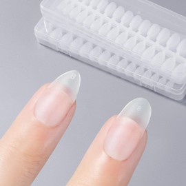 BEIHOO Nail Tips, Clear, Third Generation, 0.008 inch (0.2 mm), Ultra Thin, Pre-Sanded, Natural Fit, Length Extension Tips, Easy to Use, Storage Case & Nail Tools Included, For False Nails, Salon