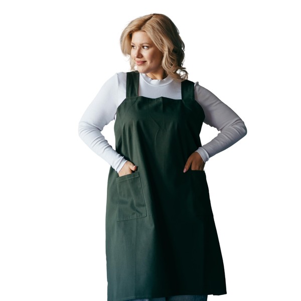 Bunny Street No-Tie Pinafore – 100% Cotton Japanese Cross-Back Apron