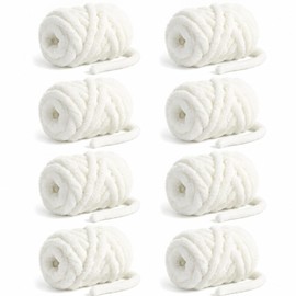 Chunky Yarn for Hand Knitting -Chunky Chenille Yarn, Thick Fluffy Chunky Knit Blanket Yarns, Chunky Yarns for Crocheting & DIY Crafts, 8 Skeins (Cream)