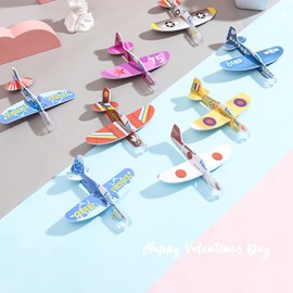 UGINU 28 PCS Valentine's Day Greeting Cards with Foam Airplanes, Classroom Exchange Party Favors, School Gift Exchange Prizes, Valentines Day Gifts for Classroom