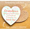 Sentimental Message for Grandma on a Heart-shaped Novelty Coaster -