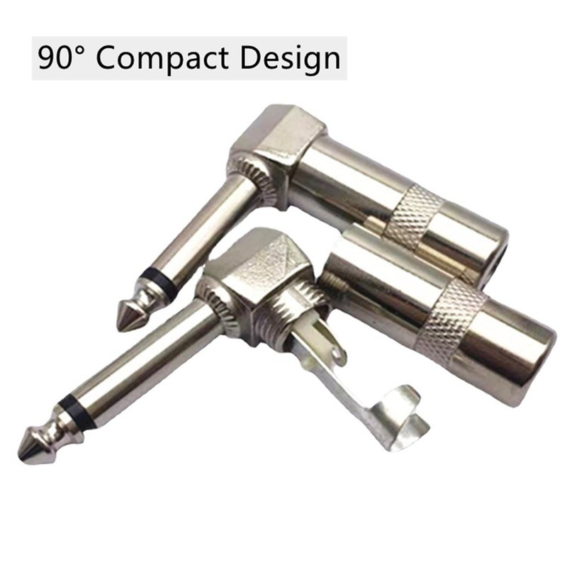 4 Pack Premium 1/4" Right Angle Guitar Cable Adapter |