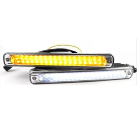 SakaSK Universal LED Daytime Running Light 12V 6000K 750LM Waterproof IP67 2-piece set Sequential flowing turn signal interlocking 36-LED Vehicle inspection compatible