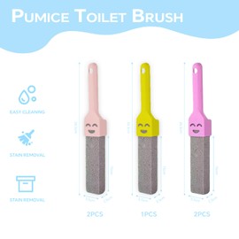 YALiya 5 Stück Bimsstein Toilettenreiniger, Bimsstein Toilette mit Griffe, Austauschbar Pumice Stone for Toilet, Verwendung für Natur Bimsstein für Handgeführte Pools WC, Urinsteinentferner Bimsstein