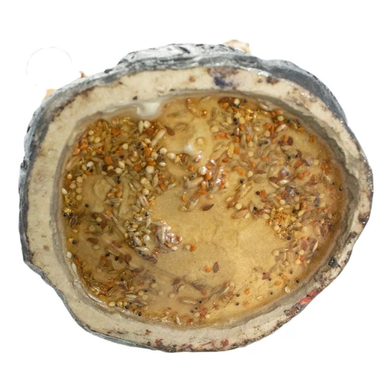 Imagen De Resina Santa Muerte Con Falda De Cráneos.