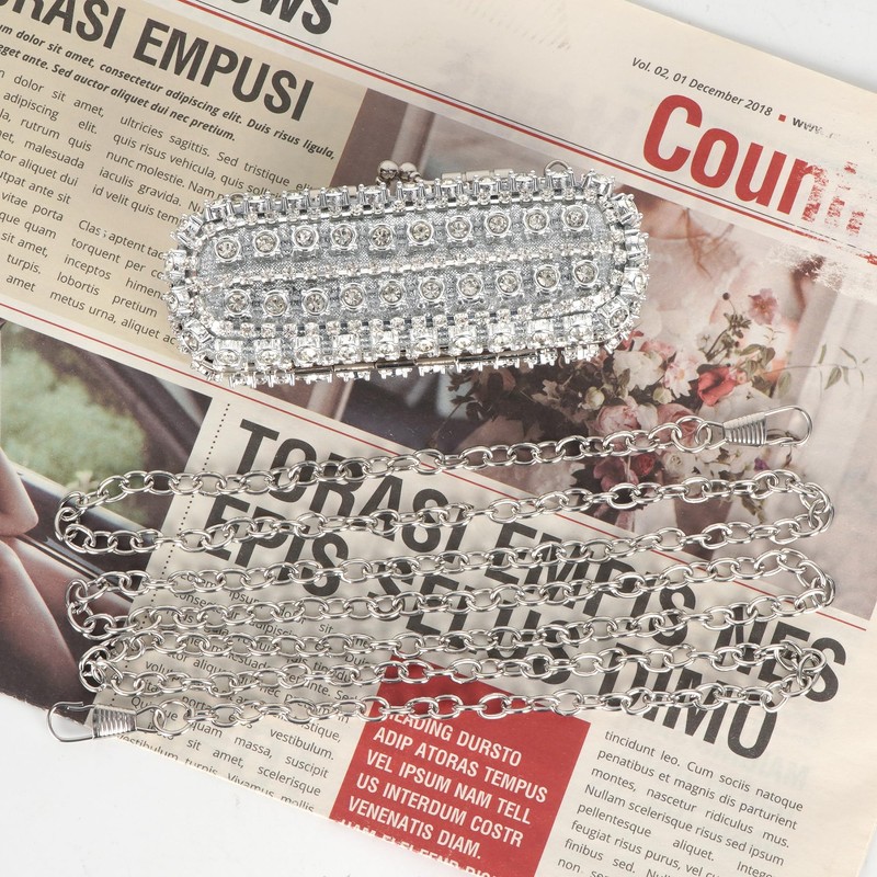 LABANCA Rhinestone Lipstick Case With Mirror Mini Lipstick Crossbody Bag