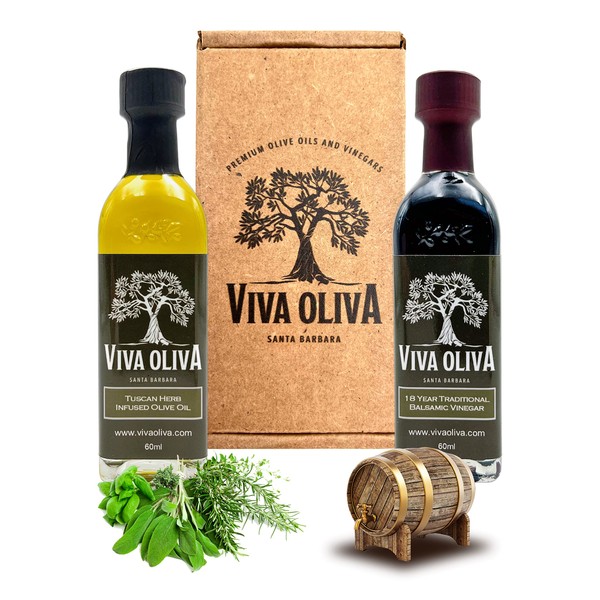 Viva Oliva Juego de regalo con sabor premium (hierbas toscanas y tradicionales, 60 ml)