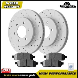 YXPCARS Front Disc Rotors + Brake Pads for 2004-2008 Ford F-150 Lincoln Mark LT 4x4 4WD