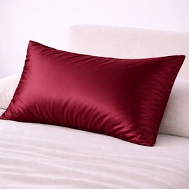 Casa Della Silk Dolce Mulberry Silk Pillowcase – Large – Bordeaux Red