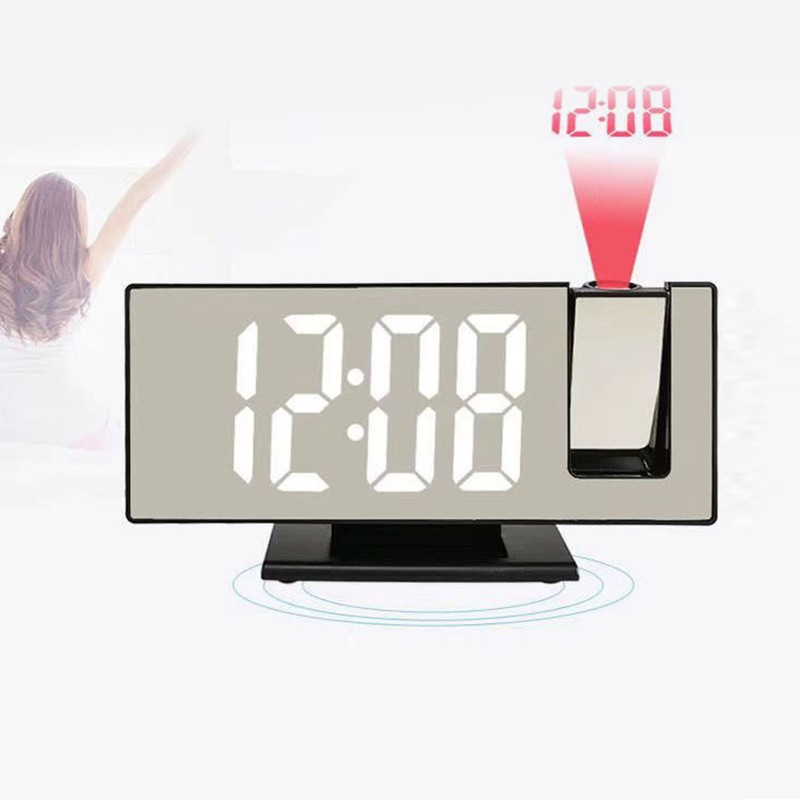 Projection Alarm Clock Large Screen ABS Mirror Surface LED Based