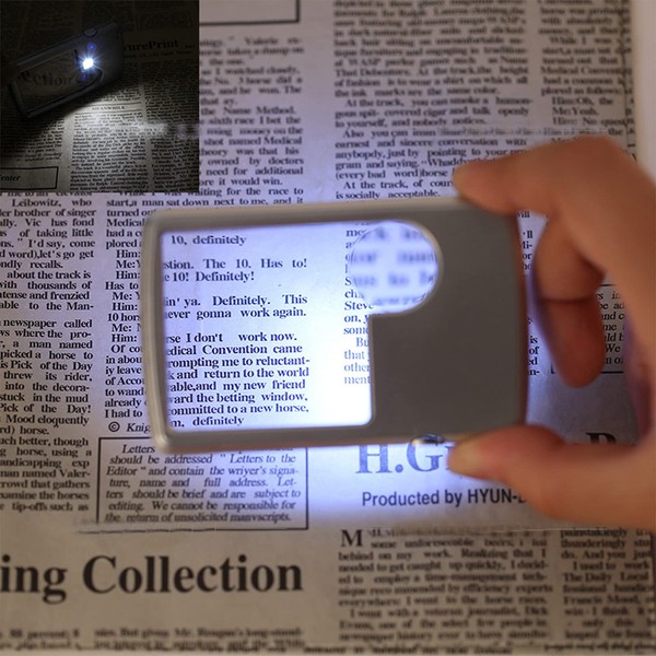 Pocket Magnifying Glass 3X & 6X LED Lighted Magnifier Slide