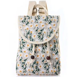 Goodhan Floral Embroidered Backpack Purse for Women Small Travel Handbag Shoulder Bag