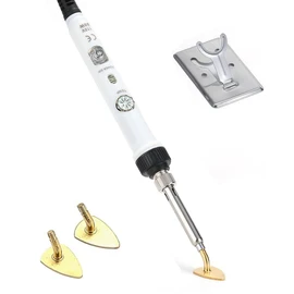 Arokimi Tiny iron,mini iron for crafts 80W Mini Small Iron Patch Clothes T Shirts Shoes Clothes and Hats Portable and Easy Iron Supplies Adjustable temperature (White)