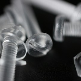 50 x Transparent Clear M3 x 20mm Slotted Head Bolts, Nuts, Washers - Acrylic Plastic Screws, (3/32 x 25/32 in)