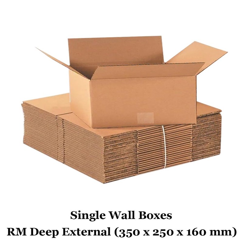 AKAR Small Parcel Shipping Boxes | 350x250x160mm Strong Single Wall