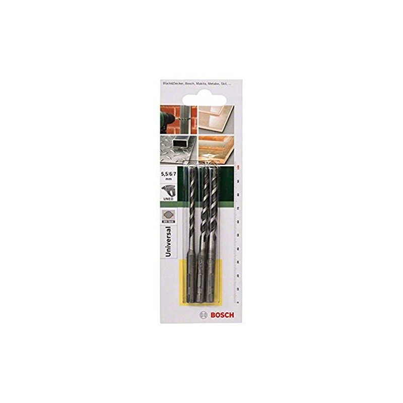 Bosch 3 Piece Uneo Multi-Purpose Drill Bit Set
