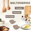 Cat Coasters Set of 4, Non-Slip PVC Cup Mats for