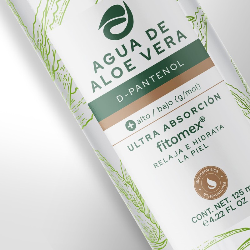 Agua de Aloe Vera con D-Pantenol, Tónico Ultra Hidratación, 125