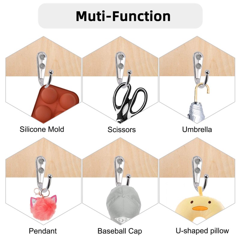 Annefly 14 PCS Wall Mounted Hooks Coat Hooks with 30