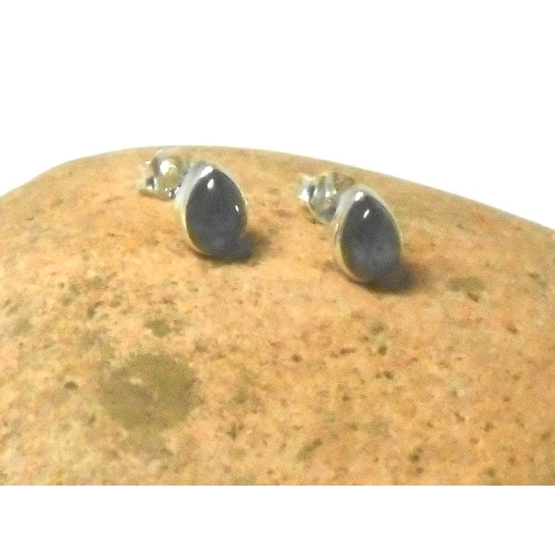 Art Gecko Fiery Pear Shaped LABRADORITE Sterling Silver Gemstone Stud