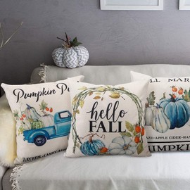 Rifuli Kissenbezug Thanksgiving Truck Car Big and Text Happy Holidays Dekorativer Leinen-Kissenbezug Home Decor Square 18x18 Inch Pillowcase Kissenbezug 40 80 (B, One Size)