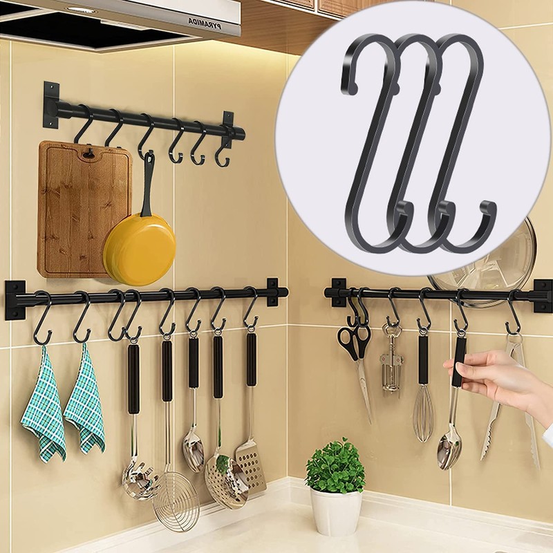 JeoPoom S Hooks[10 Pieces], Aluminum S Shaped Hook, Maximum Diameter