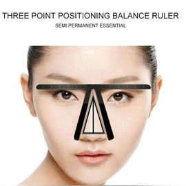 HOTWE Eyebrow Ruler Makeup Stencil Three-Point Positioning Measure Symmetrical Tool Eyebrow Balance Ruler for Semi Permanent Makeup (Golden)