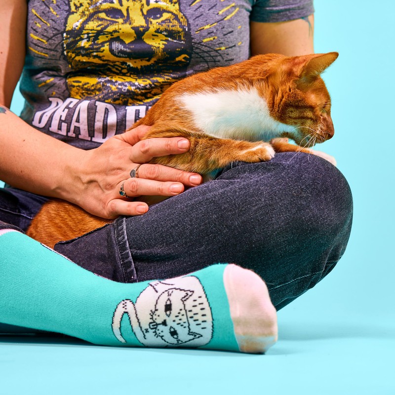STRAYZ Cat Socks - Funny Colourful Cotton Socks - Gift