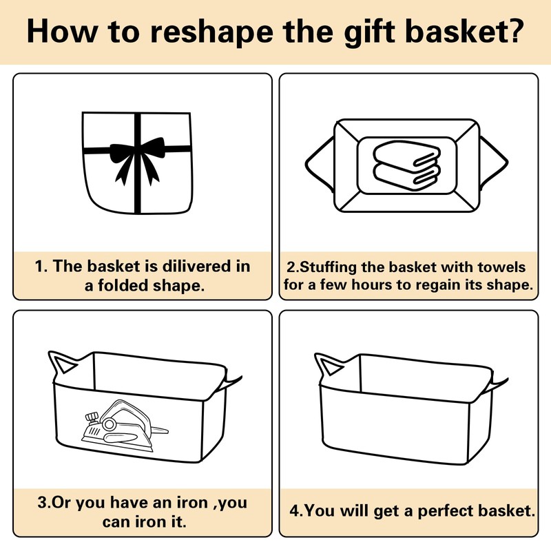 Large Empty Gift Basket, Braided Gift Basket with Gift Film,