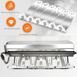 GSTP Double Holes Fuel Rail Brackets For LS LS1 LS2 LS6 EFI Aluminum Intake Manifold with Cathedral Port, Fuel Injectors Spacers Adapters 6 Pcs