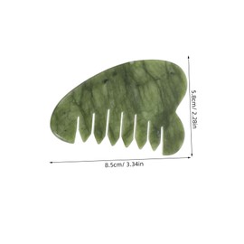 Baluue 2pcs Jade Scalp Massage Comb Multi Functional Meridian Tool for Hair and Face Exfoliating Scraper Natural Gua Sha for Relaxation and Blood Flow Stimulation